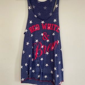 Medium red white and brew tank